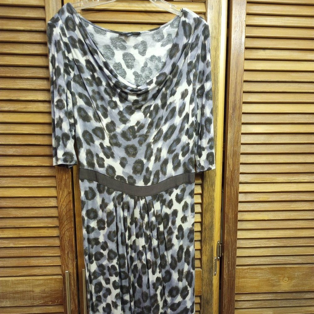Gray cheetah print dress by Banana Republic Size 14
